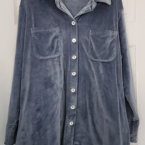 Soft Surroundings Blue Button-Up Tunic